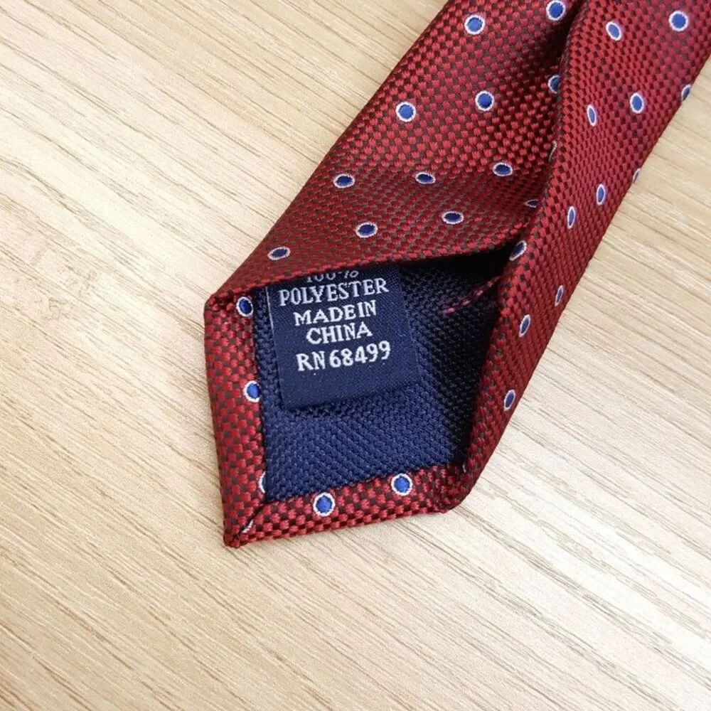CLUB ROOM Mens Neck Tie Red Micro Check Blue Polka Dot Modern Classic